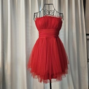 Elegant Red Tulle Dress